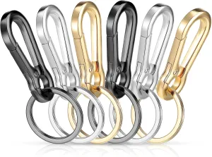 6Pack Keychain Clip Key Ring, Key Ring Chain Clip Keychains Metal Keychain Holder for Car Keys