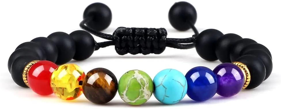 7 chakra bracelet men black lava tiger eye stones healing balance beads reiki buddha prayer natural stone yoga bracelets bangles