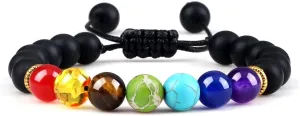 7 chakra bracelet men black lava tiger eye stones healing balance beads reiki buddha prayer natural stone yoga bracelets bangles