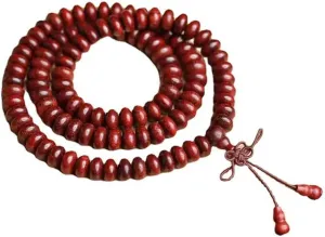 9 * 5Mm Exquisite Zambian Blood Sandalwood Abacus Bead Bracelet Buddhist Wooden Beads Necklace 108 Prayer Beads