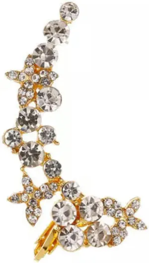 925 Silver Ear Cuff Clip Wrap Earring Women Zircon Weeding Jewelry Gift 1pc-#19