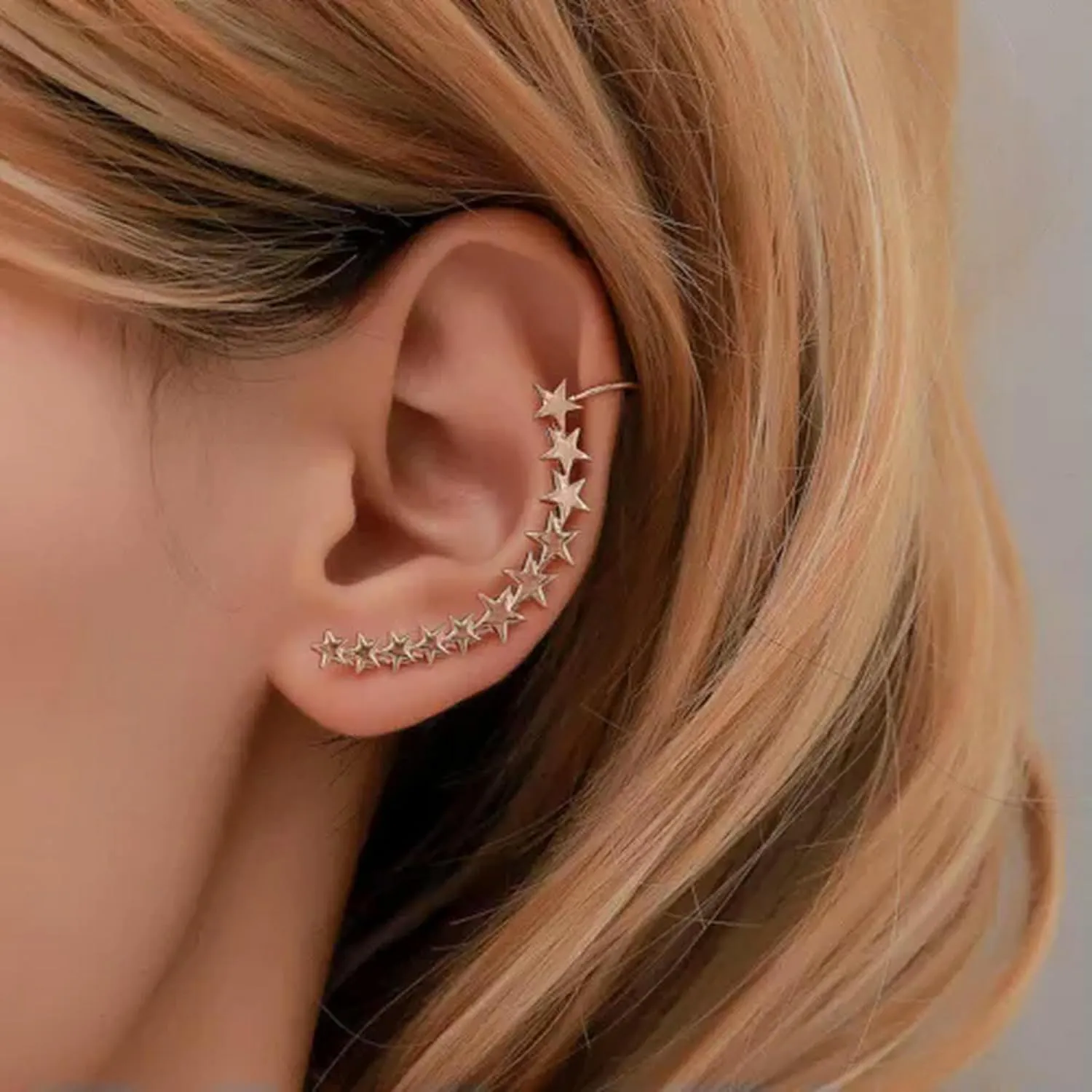925 Silver Ear Cuff Clip Wrap Earring Women Zircon Weeding Jewelry Gift 1pc-#19