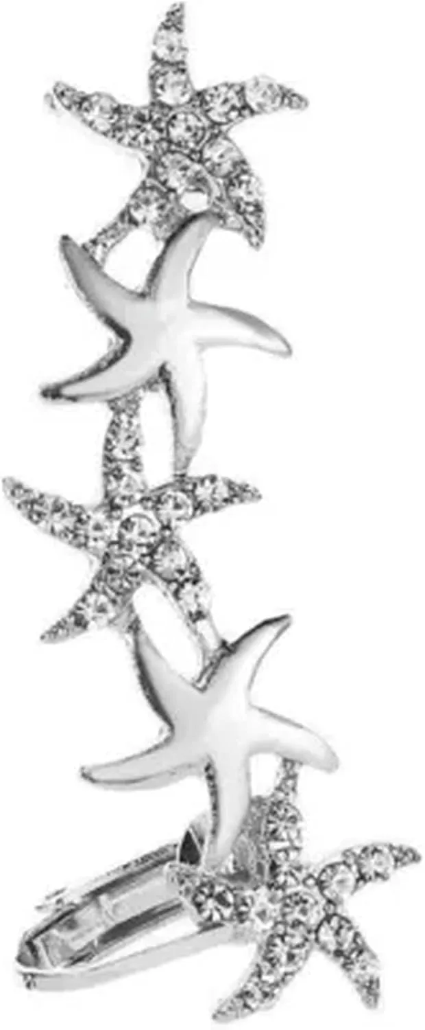 925 Silver Ear Cuff Clip Wrap Earring Women Zircon Weeding Jewelry Gift 1pc-#19
