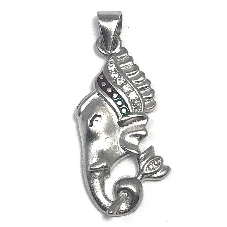 925 Silver Ganesha Matte Pendant (Design 45)