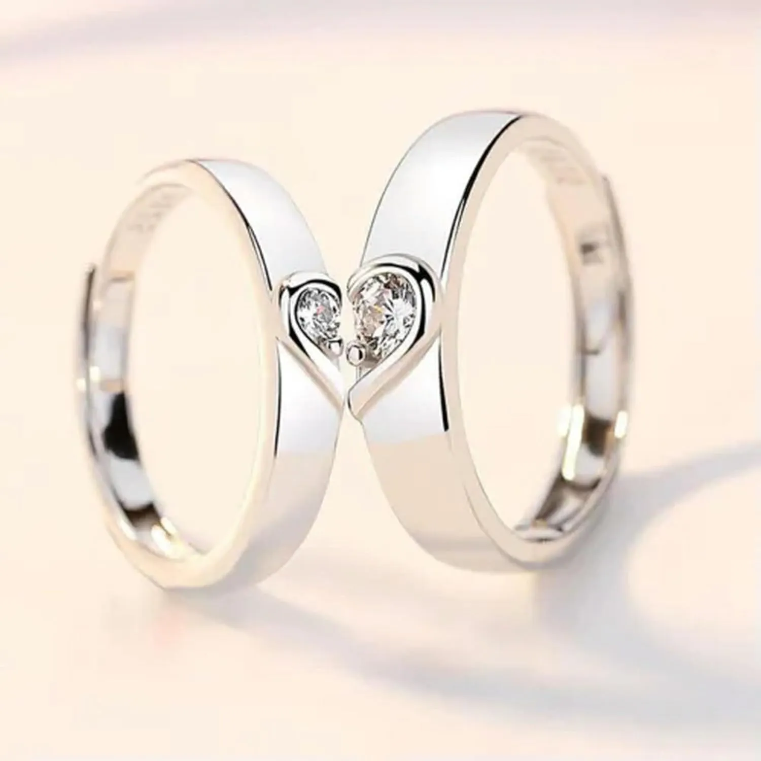 925 Silver Plated 1 Pair Couples Rings Promise Wedding Engagement Rings Women-Style 47