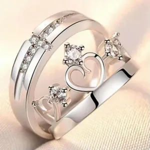 925 Silver Plated 1 Pair Couples Rings Promise Wedding Engagement Rings Women-Style 47
