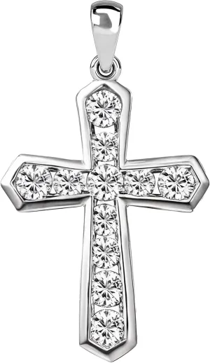 925 Sterling Silver Cross Pendant for Men & Women - Cubic Zirconia Cross Pendants Silver Cross Jewelry - Catholic Faith Religious Christian Birthday Gifts