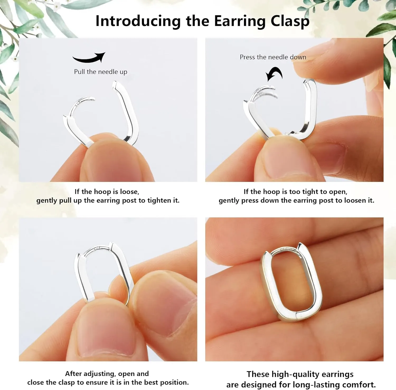 925 Sterling Silver Earrings Small Chunky Sliver Hoop Earrings for Women Trendy Hypoallergenic Small Square Thick Huggie Hoops Earing Jewelry Gifts for Women