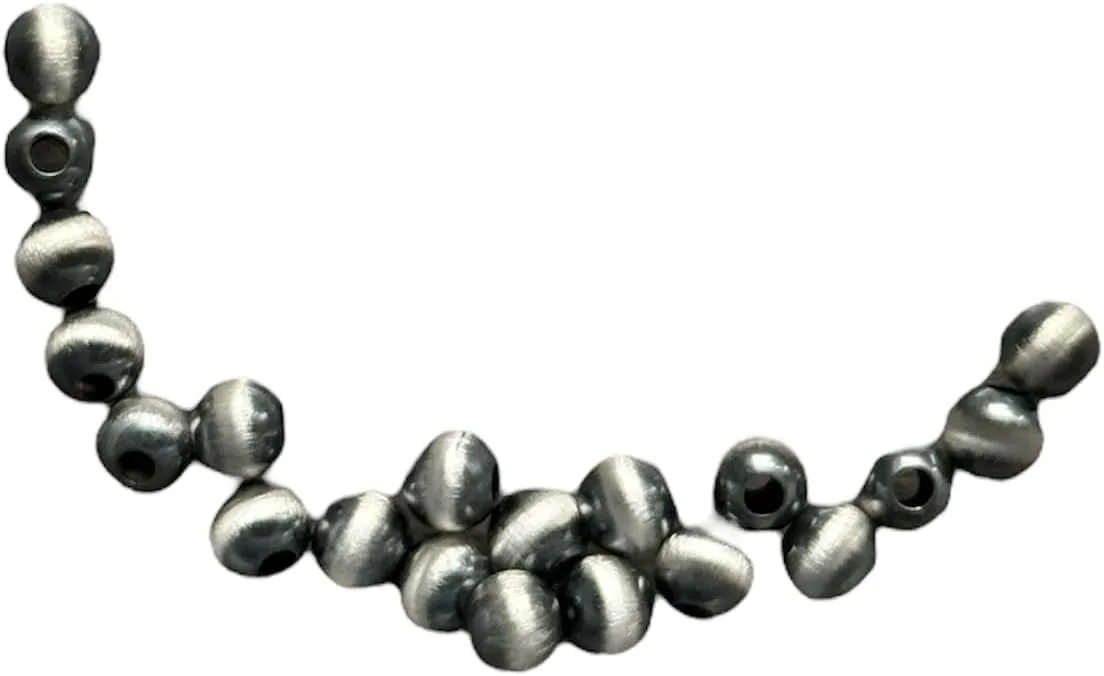925 Sterling Silver Seamless Navajo Style Pearls Loose Beads (Pack of 20)