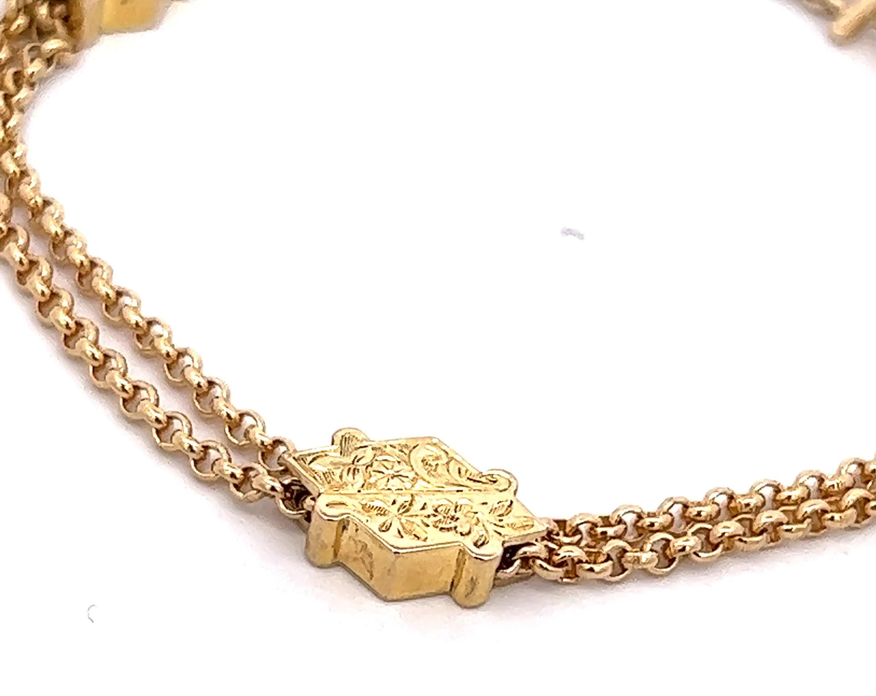 9ct Yellow Gold Double Round Belcher Link Bracelet