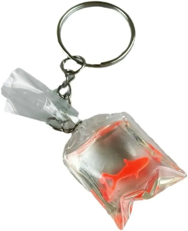 Acrylic Goldfish Water Bag Keyring Decorative Pendants Keyring Goldfish in Water Bag Charm Backpack Ornament Keychain
