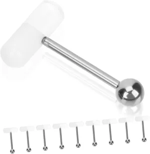 Acrylic Tongue Nails Jewelry Set 10pcs Steel Tongue Ring Bold Colors Comfortable for Parties Ceremonies Daily Fashion