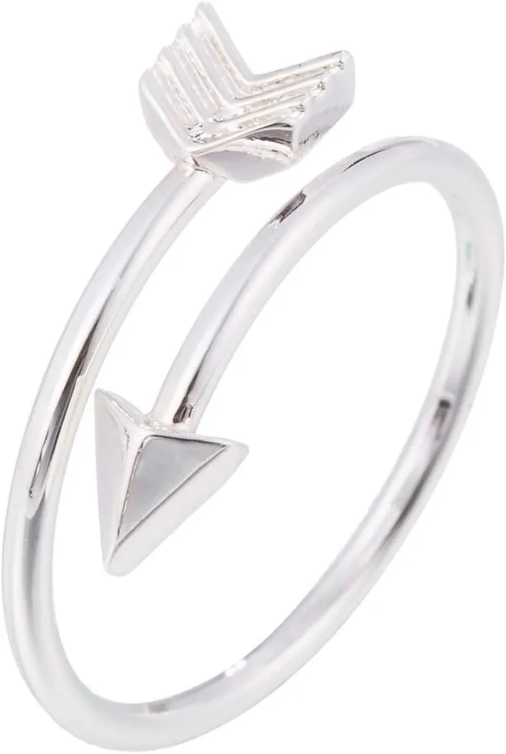 Adjustable Jewelry Opening Ring Fashionable Arrowhead Couple Gift Copper Rings Snake Ring Adjustable (Silver, One Size)