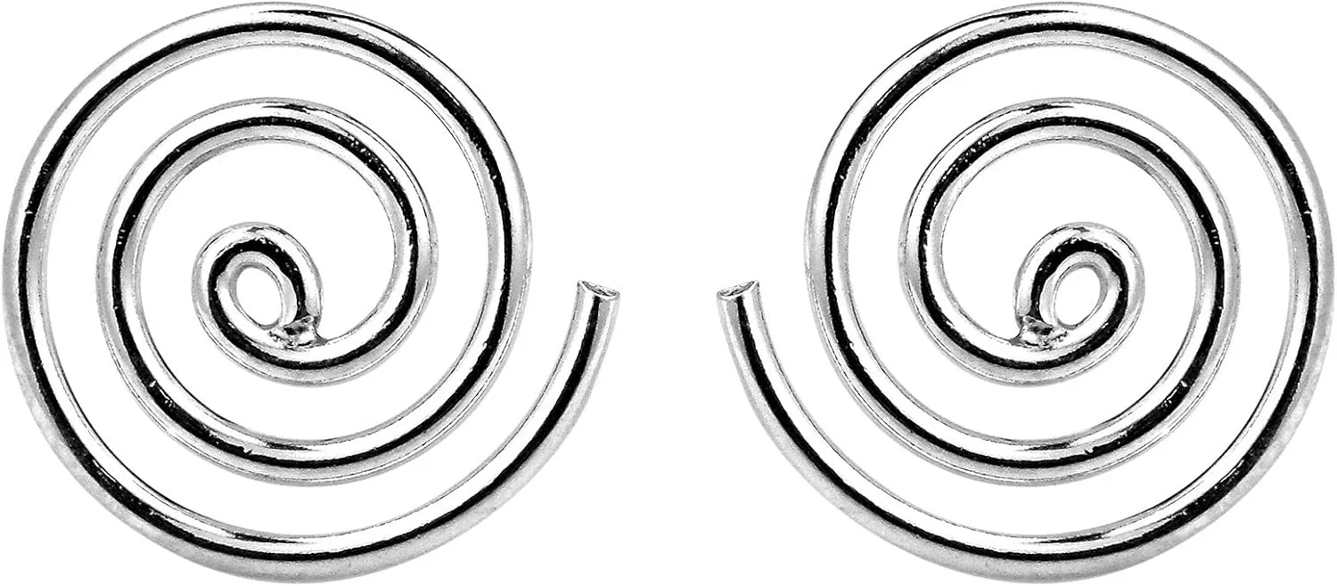 AeraVida Charming Round Swirl Maze Spiral .925 Sterling Silver Stud Earrings | Casual Sterling Silver Stud Earring for Women | Jewelry Gift for All Occasions