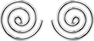 AeraVida Charming Round Swirl Maze Spiral .925 Sterling Silver Stud Earrings | Casual Sterling Silver Stud Earring for Women | Jewelry Gift for All Occasions