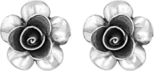 AeraVida Lustrous Magnolia Flower in Bloom Sterling Silver Stud Earrings | Minimalist Stud Earrings for women | Flower Stud Earrings | Chic Stud Earrings | Gift for Daughter