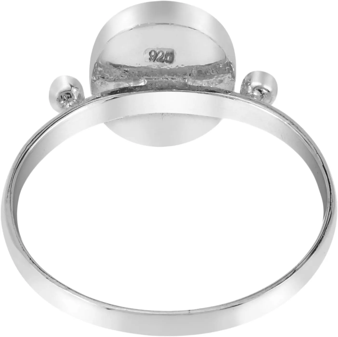 AeraVida Simply Stunning Oval Shaped White Mother of Pearl .925 Sterling Silver Ring | White Oval Ring | Mother of Pearl Ring | Comfort Fit USA Sizes 5-9