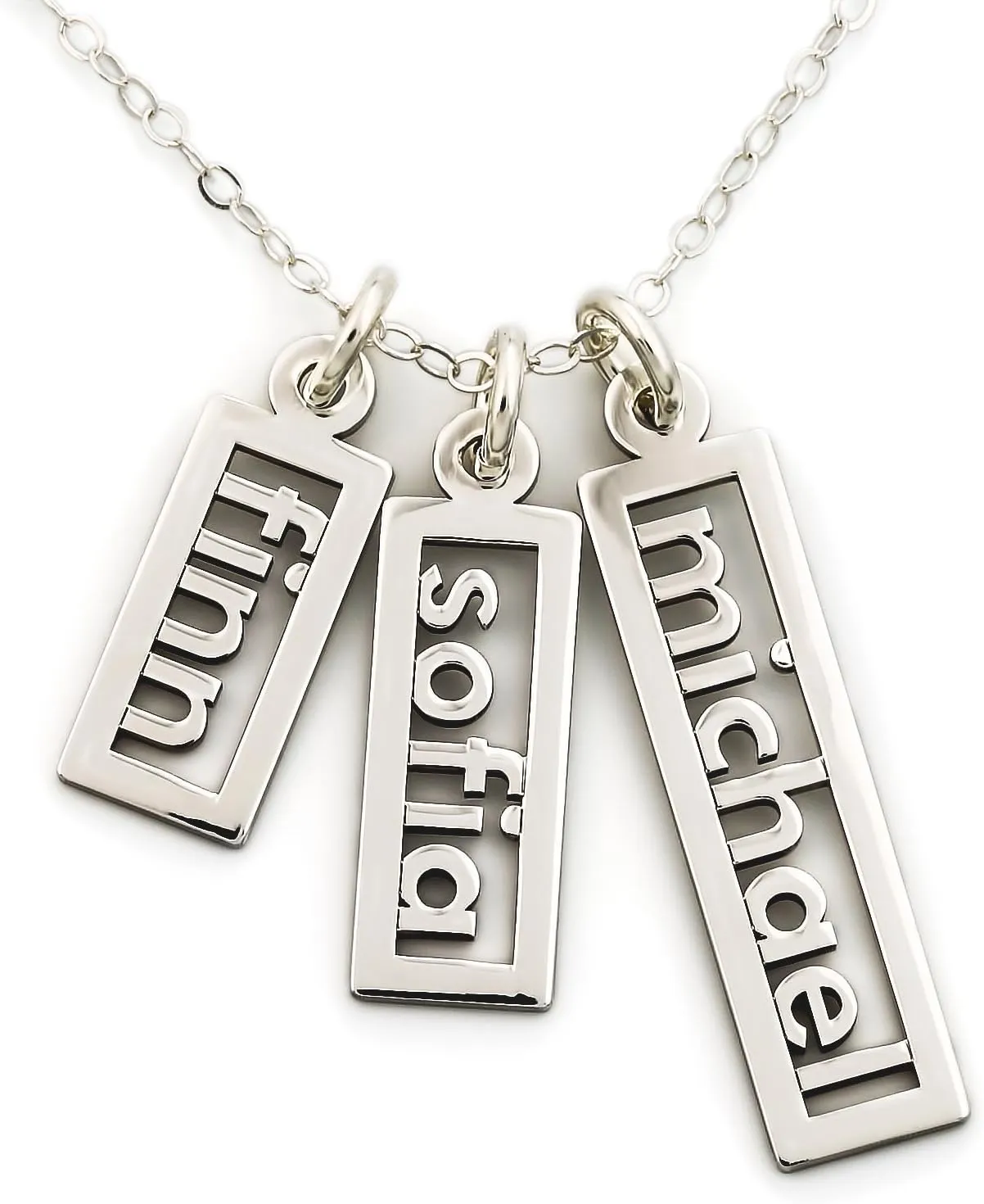 AJ's Collection Personalized Necklace Open Triple Name Sterling Silver or 14k Gold Plate over Sterling Silver