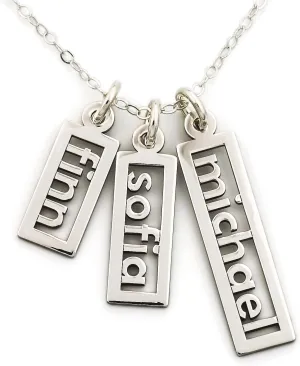 AJ's Collection Personalized Necklace Open Triple Name Sterling Silver or 14k Gold Plate over Sterling Silver