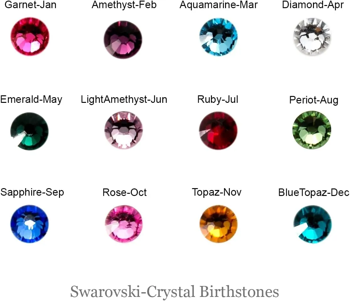 AJ's Collection Unity in Three with Crystal Birthstone Setting Personalized Charm Necklace. Customized Pendants with Names of Your Choice. Choose Up to 3 Birthstones, and 925 Chain. Gifts for Her