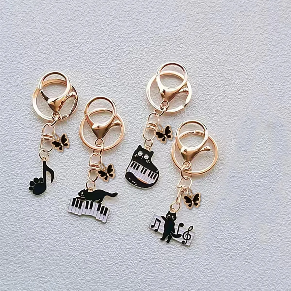 All Saints' Day Kitten Butterfly Key Chain Cute Cat Personality Bag Pendant Men Women Gift Key Chain Mini Backpack