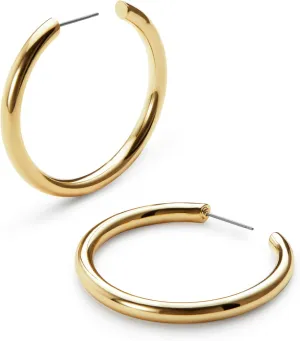 Ana Luisa Tia Medium & Small Gold Hoop Earrings for Women - Chunky 14K Gold Plated Hoops for a Bold Look - Hypoallergenic, Water-Resistant, Tarnish-Free - Stylish and Elegant Everyday Jewelry Earrings