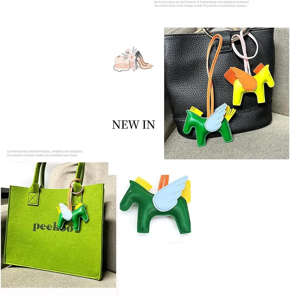Angel Pegasus bag hanging ornaments, cute Internet red pony pendant car keychain bag hanging ornaments ladies charm