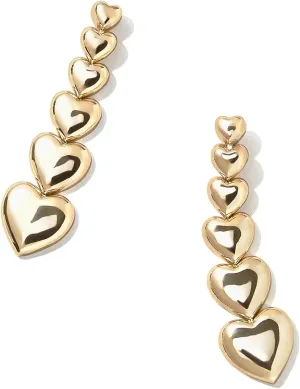 AoJun Gold Drop Dangle Earrings for Women,14K Gold Plated S925 Sterling Silver Post Hoop Earrings Hypoallergenic Earrings for Women Dangle Earrings (F Gold-heart drop earrings)