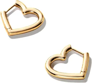 AoJun Gold Drop Dangle Earrings for Women,14K Gold Plated S925 Sterling Silver Post Hoop Earrings Hypoallergenic Earrings for Women Dangle Earrings (F Gold- heart hoop)