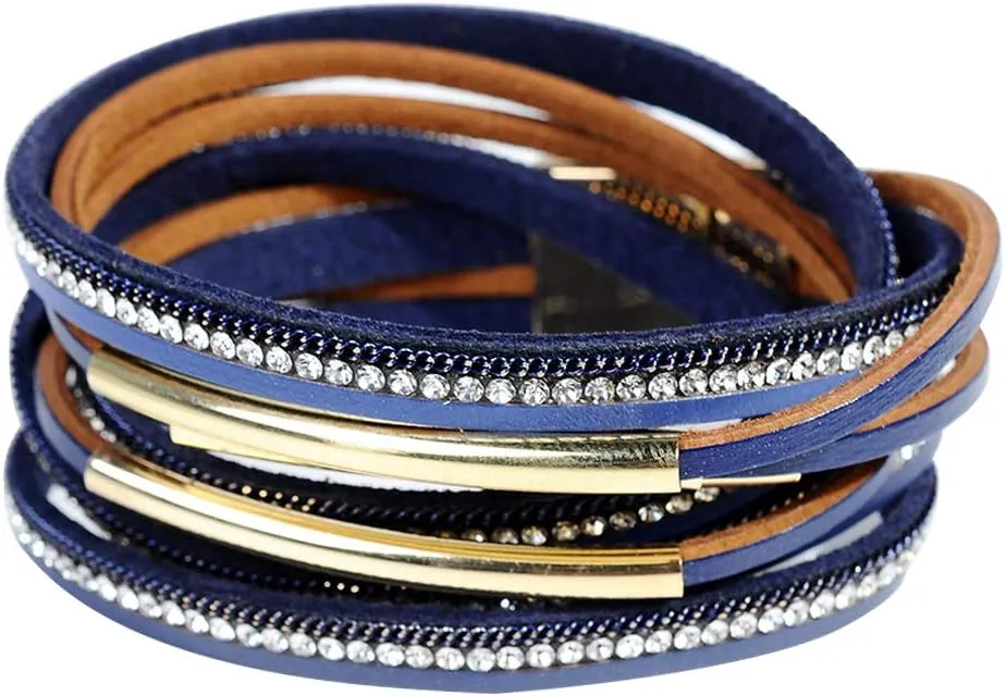 Artilady Leather Wrap Bracelets for Women - Pearl Bracelets Handmade Clasp Bangle Bracelet with Beads Jewelry Gift for Women and Mother