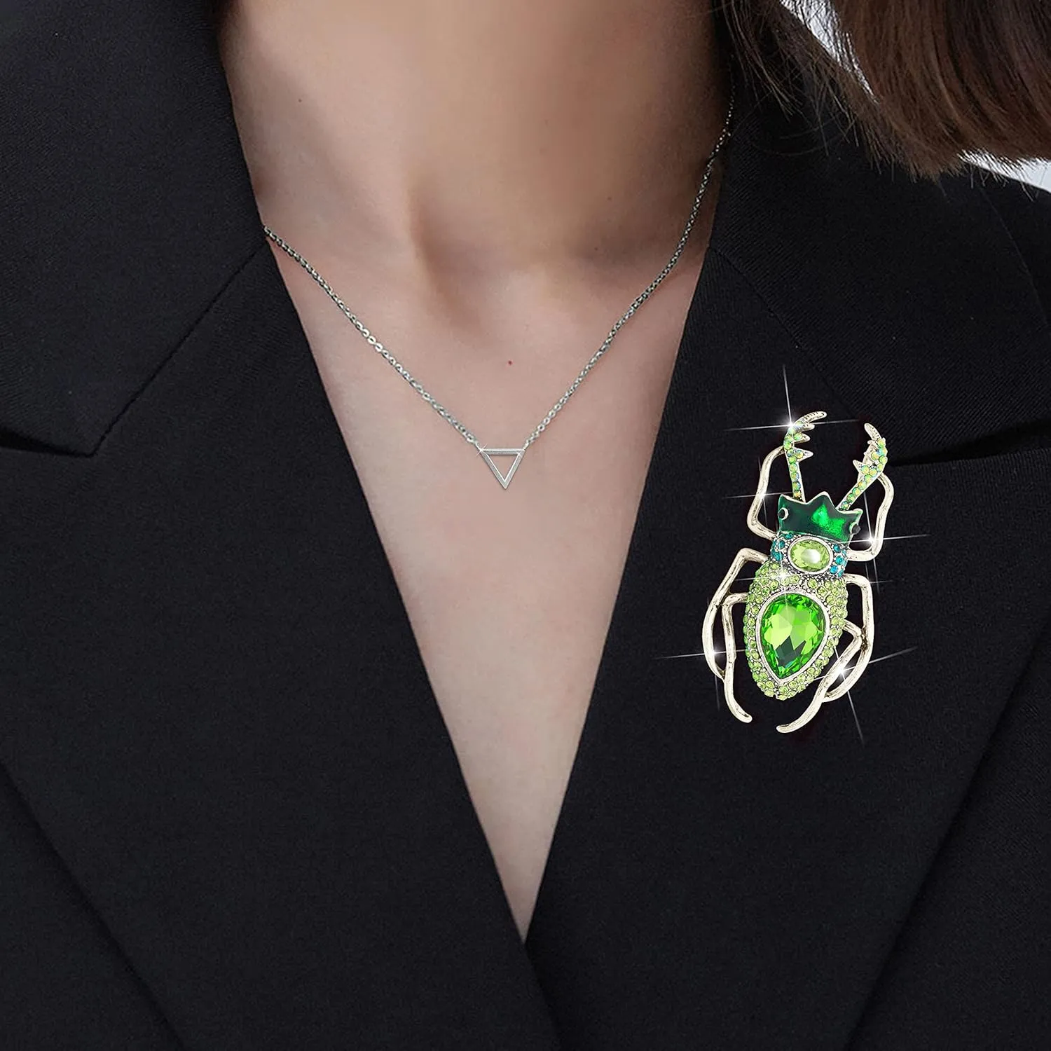 Austrian Crystals Insect Brooch Enamel Fashion Sparkle Cute Beatles Broches Pin Jewelry Stunning Brooch for Men Girl Women Party Christmas Mothers Birthday Gift