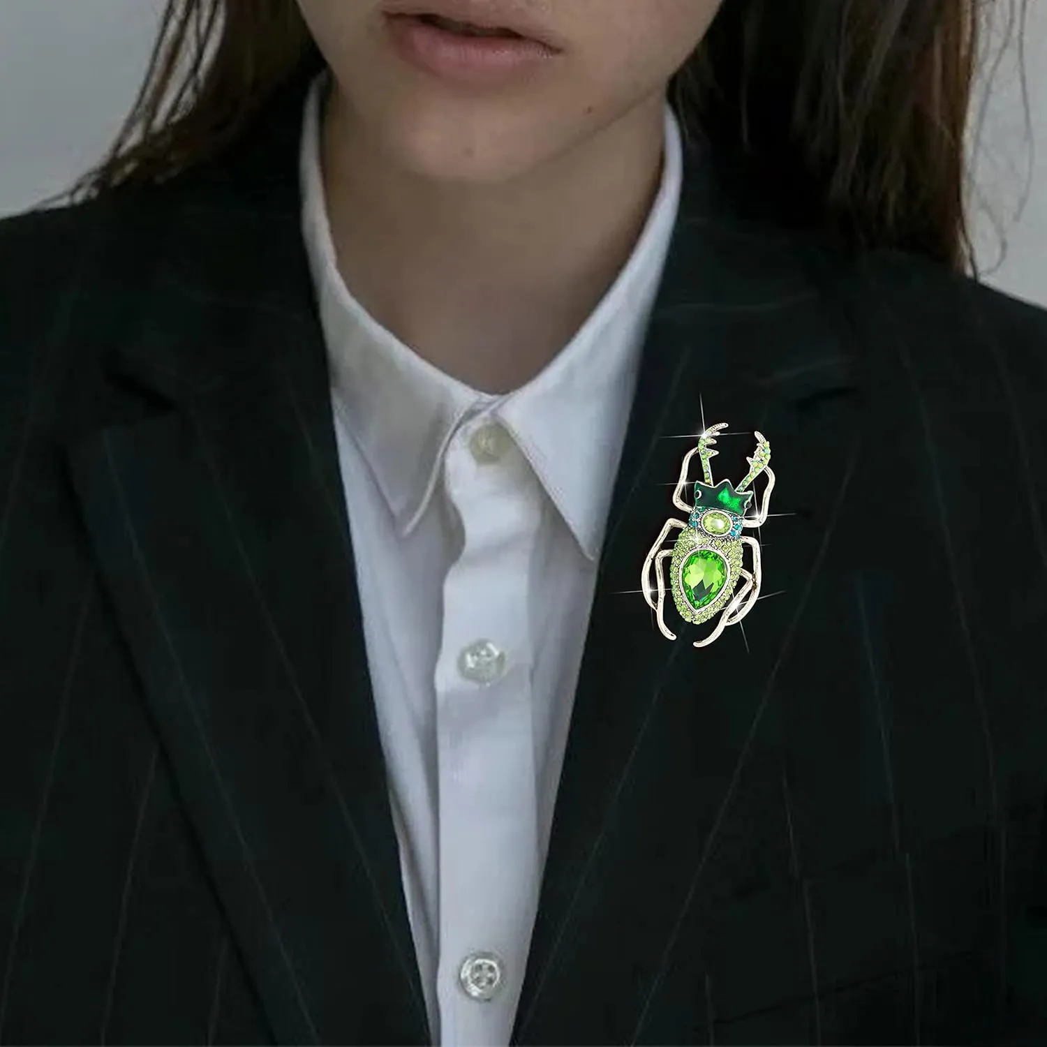 Austrian Crystals Insect Brooch Enamel Fashion Sparkle Cute Beatles Broches Pin Jewelry Stunning Brooch for Men Girl Women Party Christmas Mothers Birthday Gift