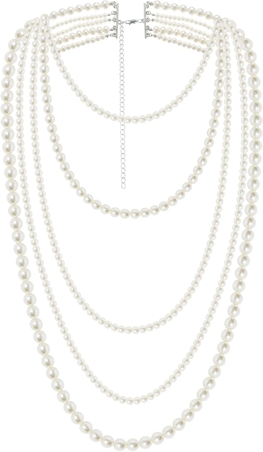 BABEYOND Long Pearl Necklace Faux Pearls Necklace Set Beaded Long Pearls Necklace 1920s Gatsby Costume Jewelry