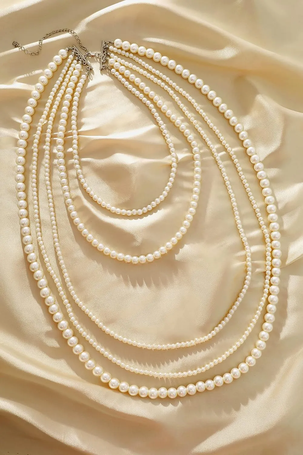 BABEYOND Long Pearl Necklace Faux Pearls Necklace Set Beaded Long Pearls Necklace 1920s Gatsby Costume Jewelry