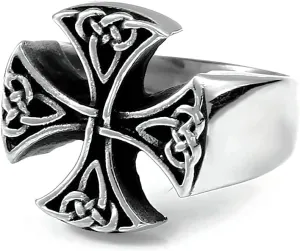 BAVIPOWER Celtic Knot Stainless Steel Ring Symbol of Love Jewelry Charming Gift Design for GiftFriend Boyfriend