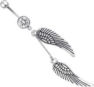 Belly Piercing Jewelry Navel Ring Stylish Wing Charm Fashionable and Comfortable for Women