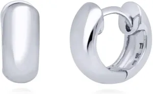 BERRICLE Sterling Silver Dome Small Fashion Hoop Huggie Earrings for Women 0.5 inch (Yellow Gold Flashed, Rhodium Plated)