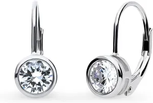 BERRICLE Sterling Silver Solitaire 1.2 Carat Bezel Set Round Cut Cubic Zirconia CZ Anniversary Leverback Dangle Drop Earrings for Women (Rose Gold Flashed, Yellow Gold Flashed, Rhodium Plated)