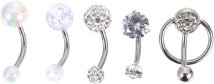 BESPORTBLE Navel Rings for Women Belly Button Jewelry Set Fashionable Piercing Studs Body Belly Ring Decoration