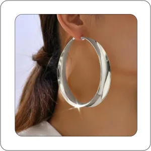 Bethynas Gold Large Hoop Earrings for Women Sterling Silver Post Chunky Hoop Earrings Exaggerated Round Hoop Earrings Jewelry, Hypoallergenic