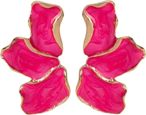 Big Flower Earrings For Women, Irregular Petal Earring Stainless Steel Unique Statement Flower Dangle Earrings Chunky Hypoallergenic Stud Earrings Trendy Jewelry Gift