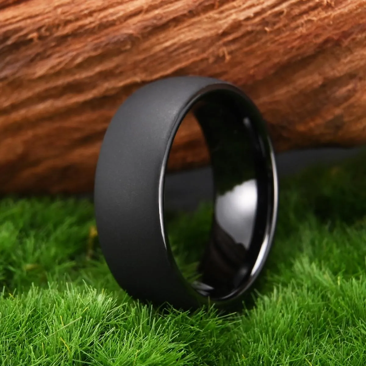 Black Tungsten Carbide Rings for Men Women 8mm Men's Wedding Bands Frosted Polished Fashionable and Comfortable Suitable for Daily Party Anniversary