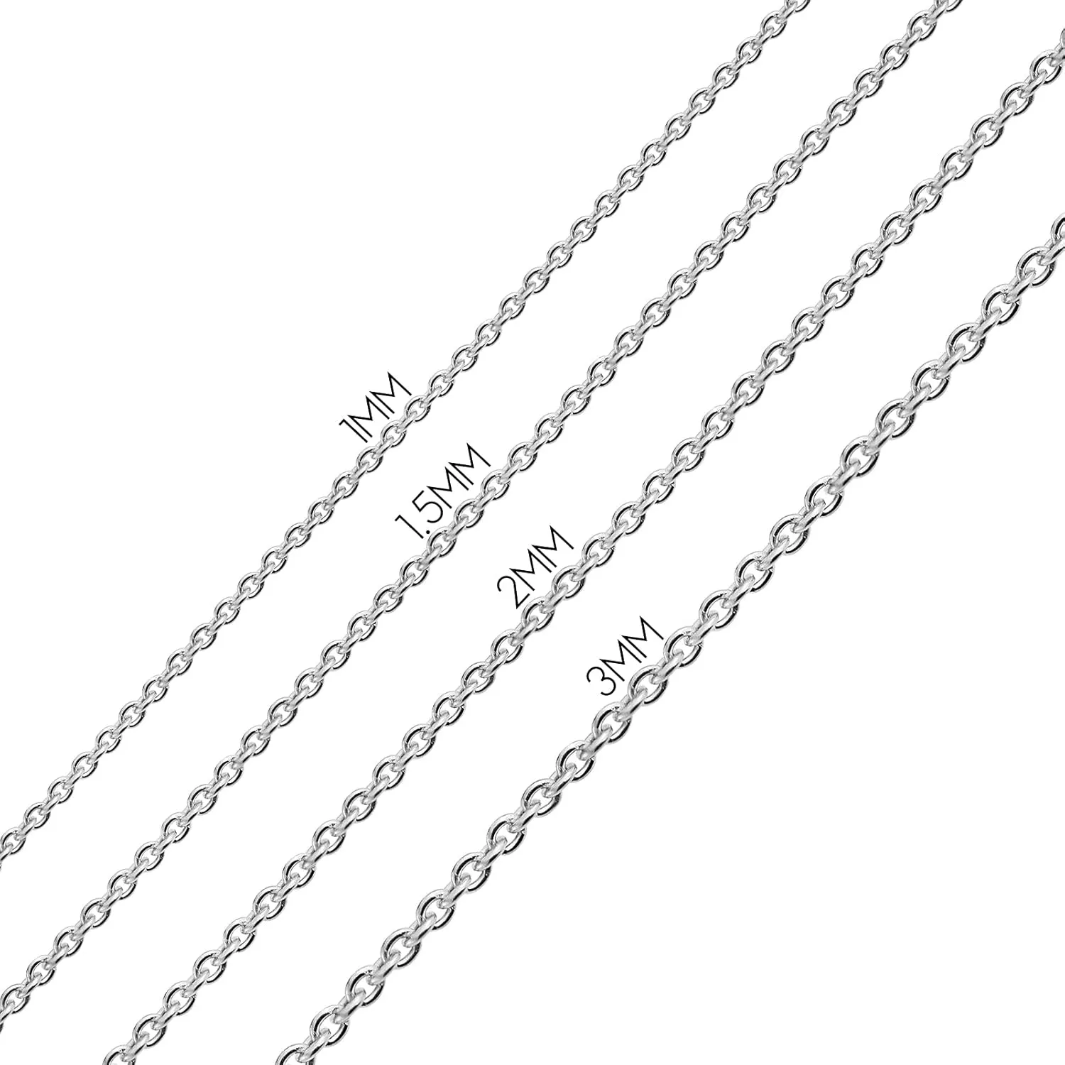 Bling Jewelry Classic Fine Thin 1-2.5 MM Strong Rolo Link Cable Chain Necklace for Women Men Yellow 14K Rose Yellow Gold Plated Overlay .925 Sterling Silver 16,18,20,24 Inch