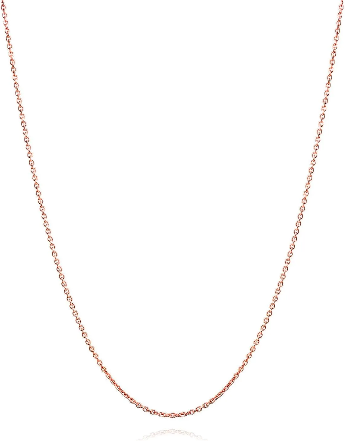 Bling Jewelry Classic Fine Thin 1-2.5 MM Strong Rolo Link Cable Chain Necklace for Women Men Yellow 14K Rose Yellow Gold Plated Overlay .925 Sterling Silver 16,18,20,24 Inch