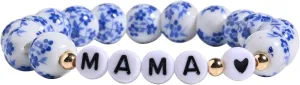 Blue And White Porcelain Bracelet For Mom Daughter, Chinoiserie Bracelets Mothers Day Gifts, Bohemian Vintage Floral Bracelet Set For Mom Girl