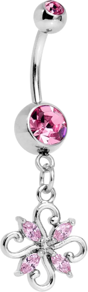 Body Candy Steel Fashionable Framework Twist Dangle Belly Ring