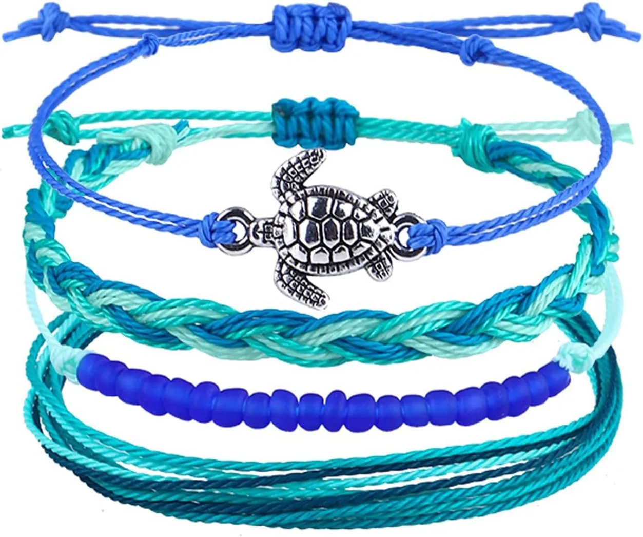 Bohemian Handmade Waterproof Colorful String Ocean Surfer Beaded Sunflower Turtle Adjustable Braided Rope Summer Beach Friendship Boho Bracelets Jewelry for Women