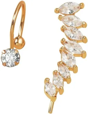 Bohemian NO Piercing Crystal Rhinestone Ear Cuff Wrap Stud Clip Earrings for Women Trendy Earrings Jewelry