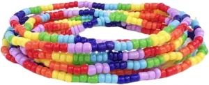 Bohemian Stackable Rainbow Pride Bracelet for Women Men Gay Pride Beaded Stretch Bracelets LGBT Rainbow Parade Friendship Costume Jewelry