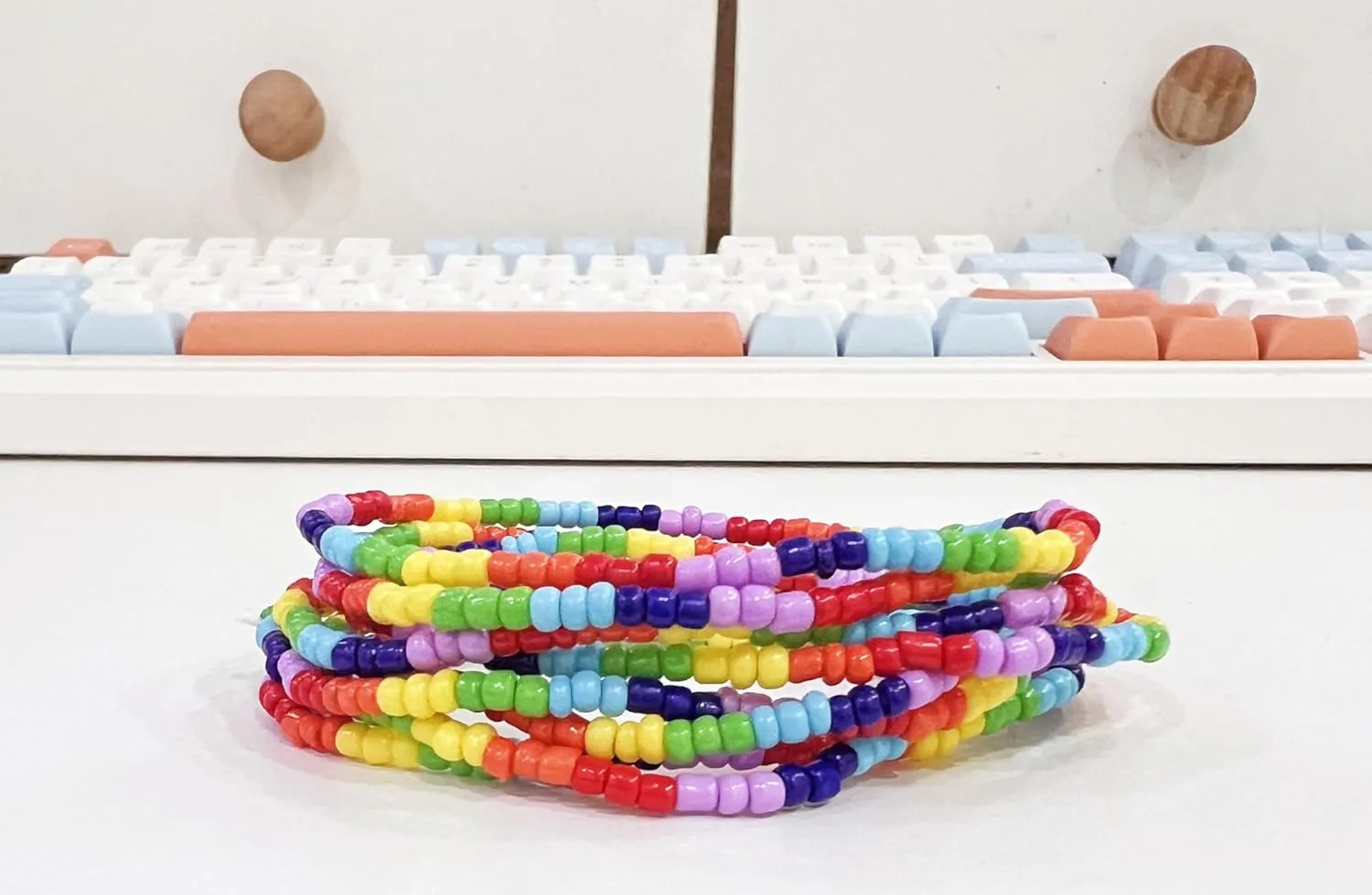 Bohemian Stackable Rainbow Pride Bracelet for Women Men Gay Pride Beaded Stretch Bracelets LGBT Rainbow Parade Friendship Costume Jewelry